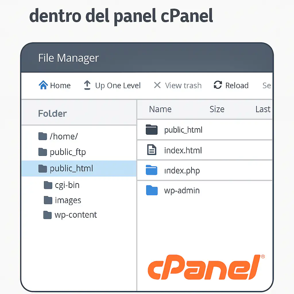 Administración de archivos dentro del panel cPanel