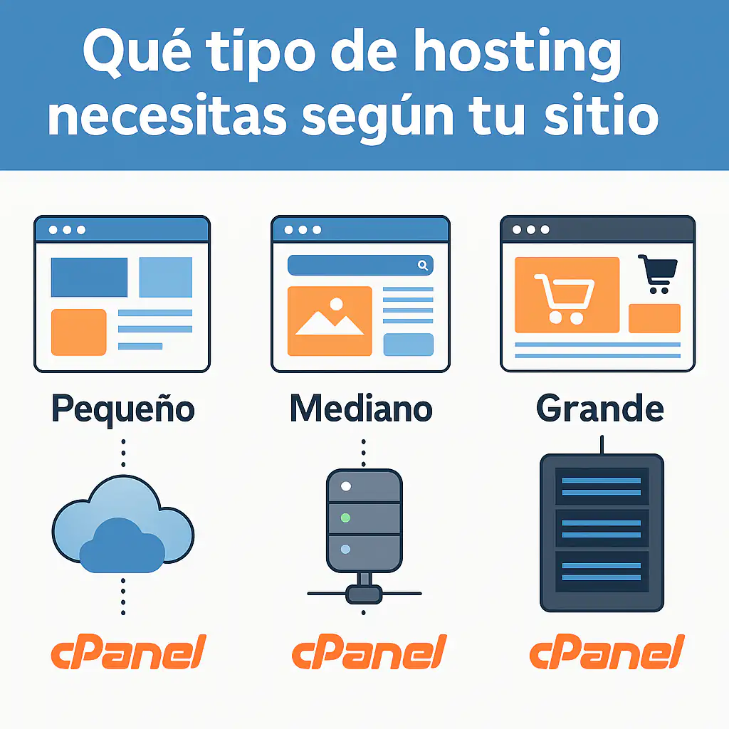 Tipo de hosting con cPanel según el tamaño de tu sitio