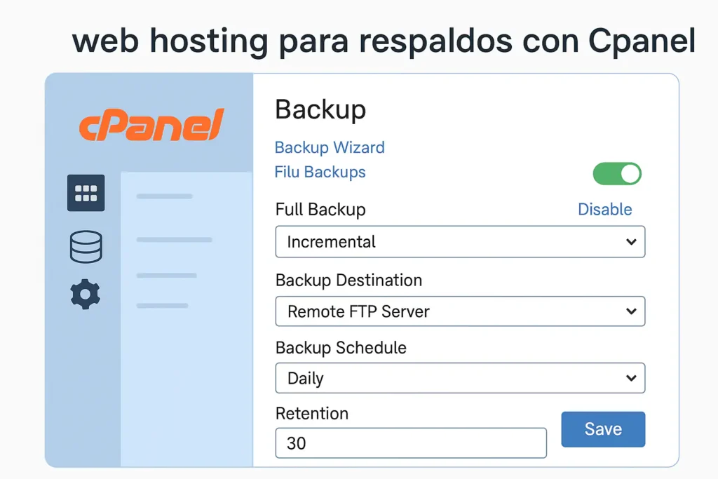 Web hosting para respaldos con Cpanel