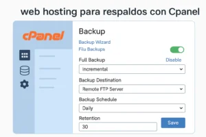 Web hosting para respaldos con Cpanel