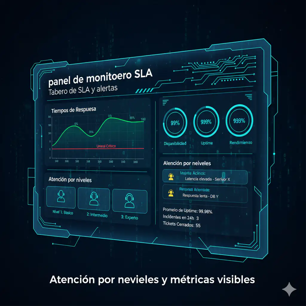 panel de monitoreo SLA