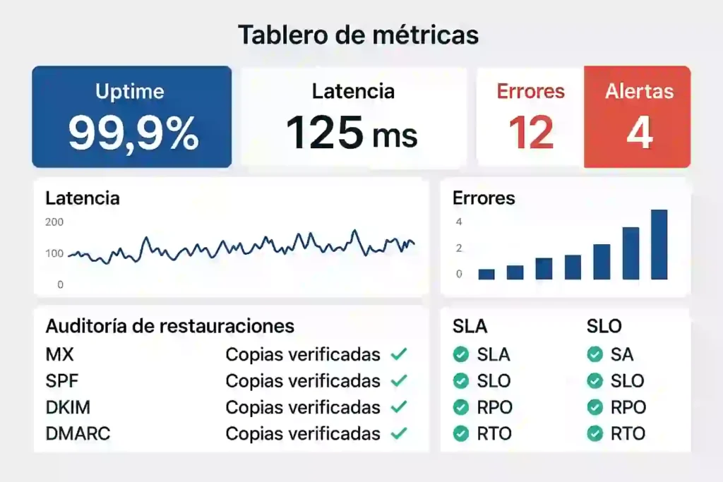tablero de SLA y auditoría de restauraciones