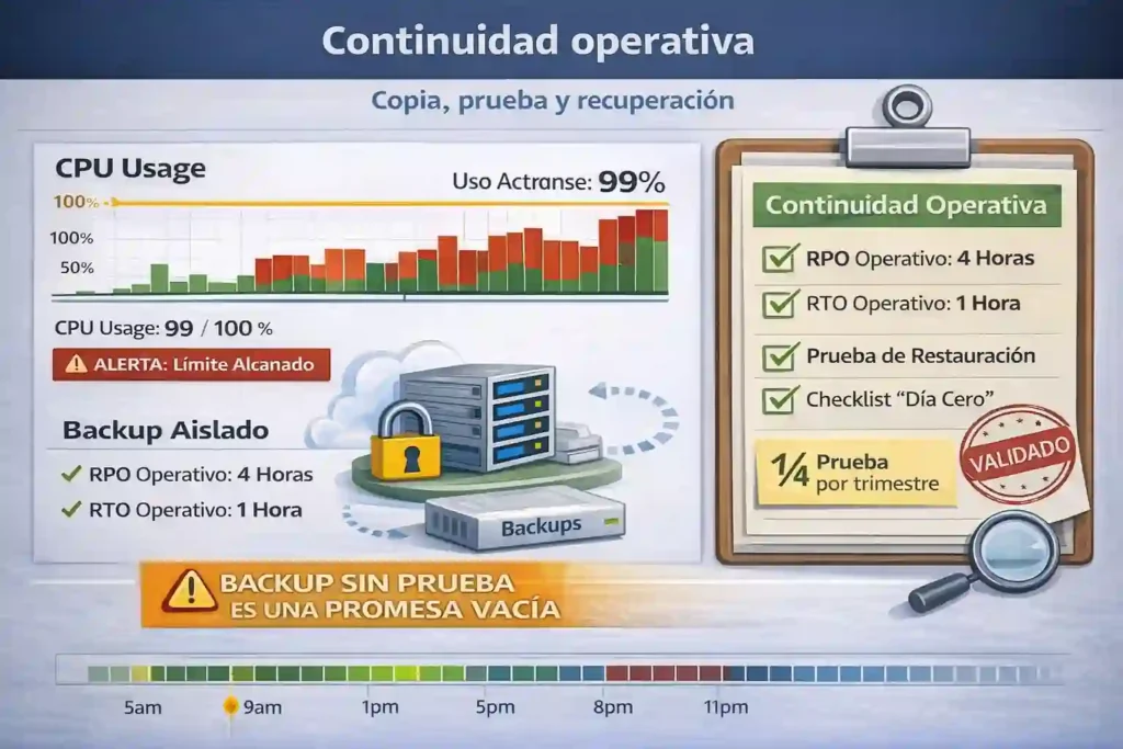 checklist de continuidad y recuperación