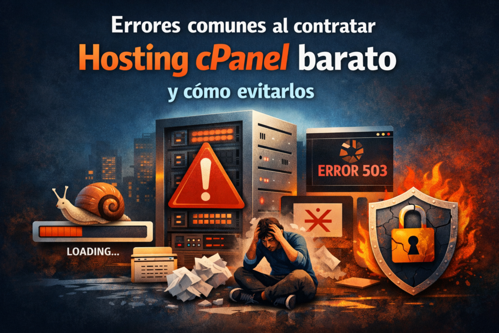 errores comunes al contratar hosting cPanel barato y problemas de rendimiento en servidores