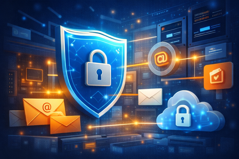 Seguridad del Correo Empresarial en cPanel para Negocios con ERP con protección de datos, cifrado y comunicación empresarial segura.