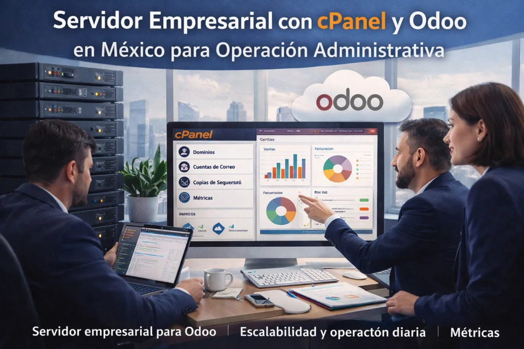 servidor empresarial con cPanel y Odoo en México para operación administrativa