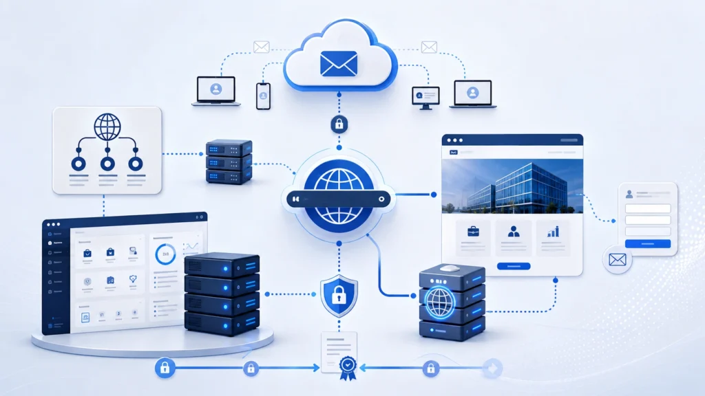 Integración de Google Workspace con hosting cPanel mediante registros DNS, MX, seguridad y formularios web